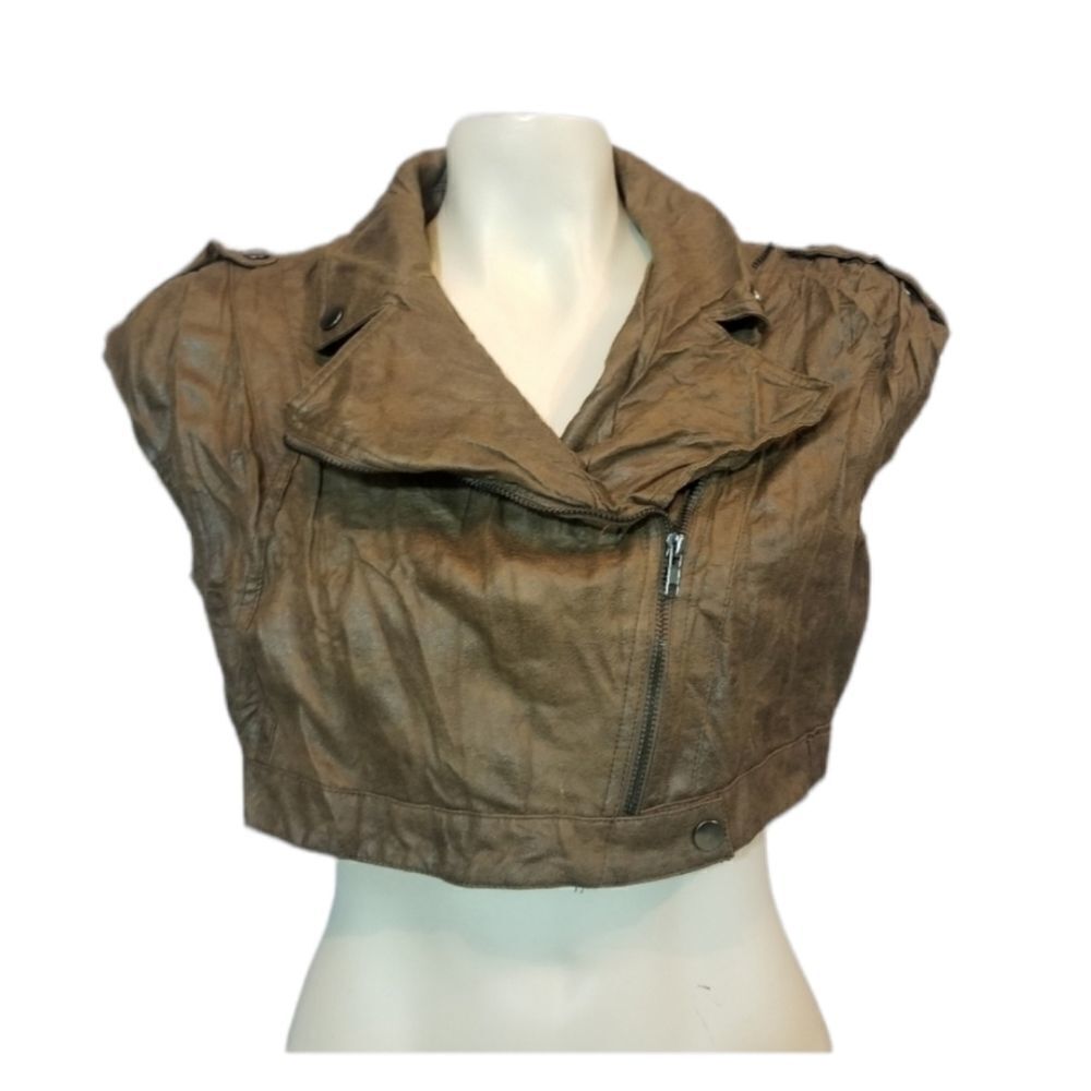 Mustard‎ Seed Brown Mini Motor Jacket Sz Large
